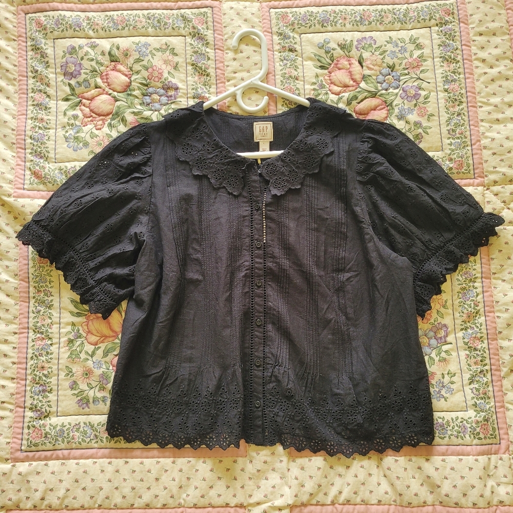 Gap x doen eyelet cropped blouse